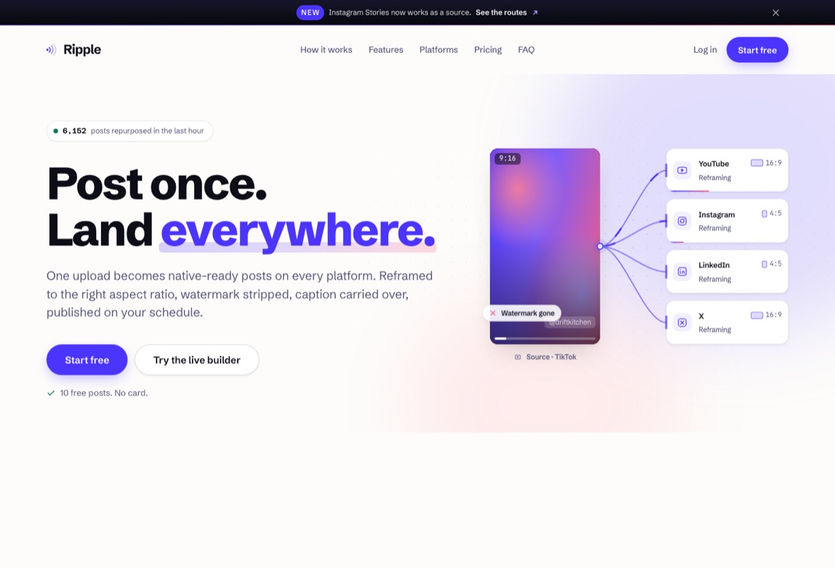 The Ripple landing page